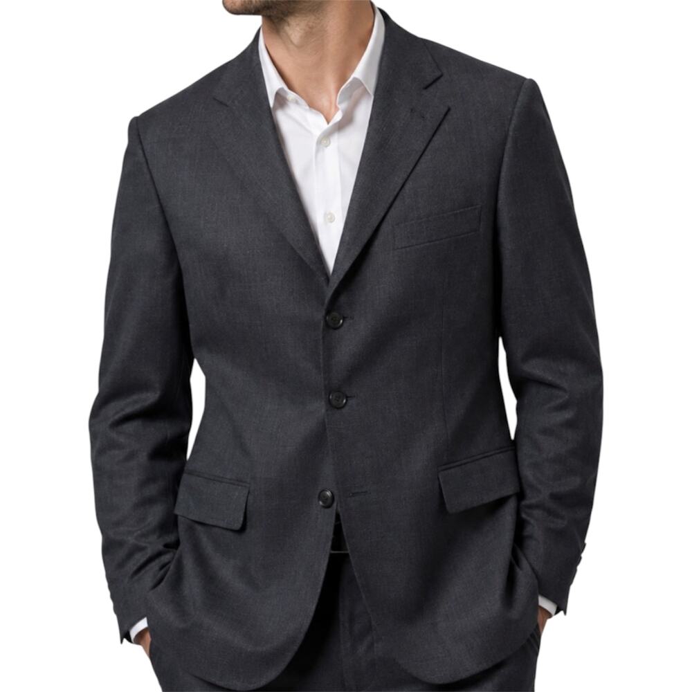 Santorelli Linea Blu Pronto Blazer Super 140s Merino Wool Flap Pocket Gray 36S